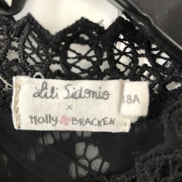 MOLLY BRACKEN High Neck Black Lace Top Sz M - Picture 4 of 12